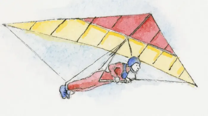 Framed Print : Illustration of man paragliding Framed Print : Illustration of man paragliding