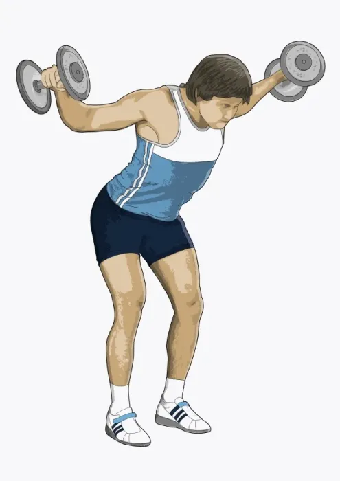 Framed Print : Illustration of man performing rear lateral raise using dumbbells Framed Print : Illustration of man performing rear lateral raise using dumbbells