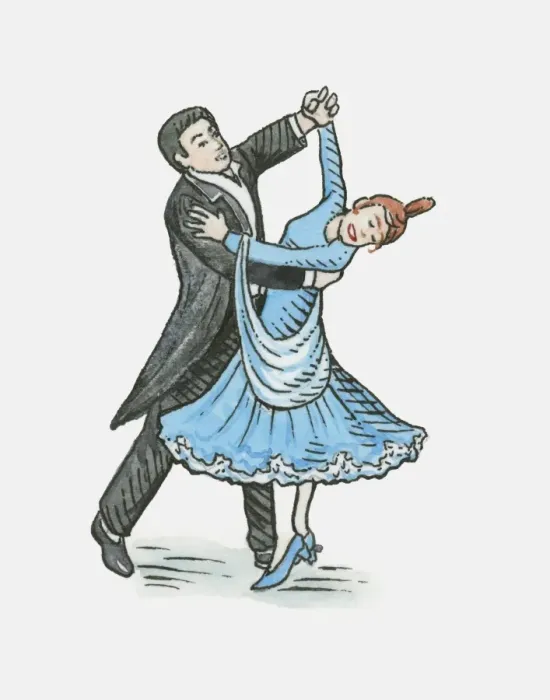 Framed Print : Illustration of man and a woman ballroom dancing Framed Print : Illustration of man and a woman ballroom dancing