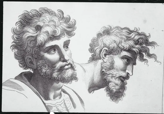 Framed Print : Illustration of Man's Head Framed Print : Illustration of Man's Head