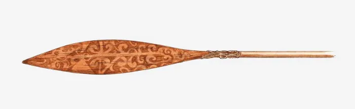 Framed Print : Illustration of Maori decorated wooden paddle, New Zealand Framed Print : Illustration of Maori decorated wooden paddle, New Zealand