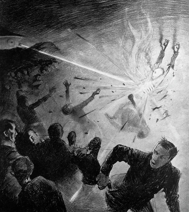 Framed Print : Illustration of Martians Using a Death Ray by Alvim Correa Framed Print : Illustration of Martians Using a Death Ray by Alvim Correa