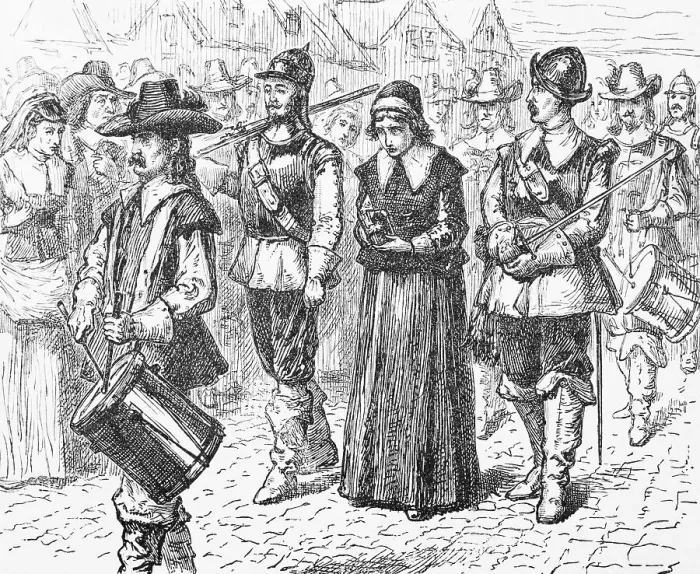 Framed Print : Illustration of Mary Dyer Led to Execution Framed Print : Illustration of Mary Dyer Led to Execution