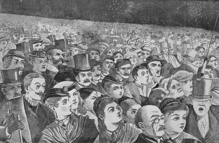Framed Print : Illustration of Massive Crowd During July Fourth Ceremonies Framed Print : Illustration of Massive Crowd During July Fourth Ceremonies