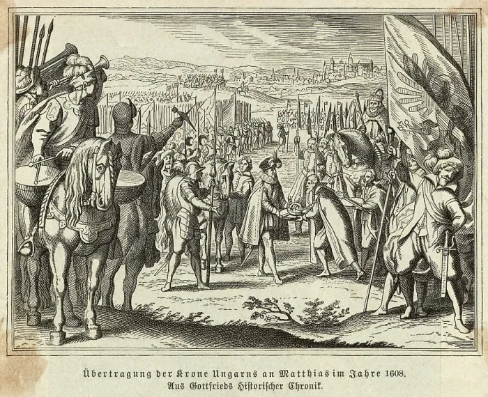 Framed Print : Illustration of Matthius Receiving Crown of Hungary Framed Print : Illustration of Matthius Receiving Crown of Hungary