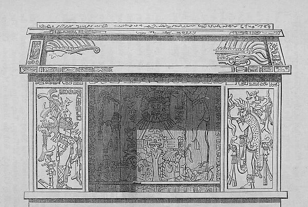 Illustration Of Mayan Altar In Yucatan