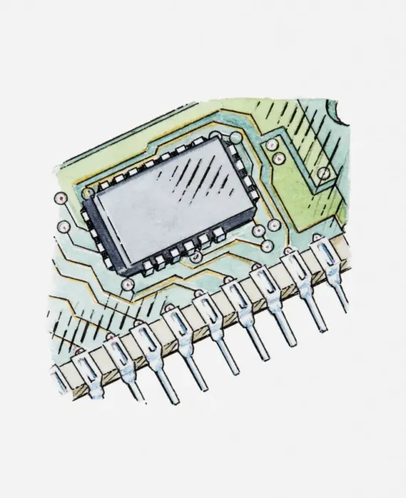 Framed Print : Illustration of microprocessor unit Framed Print : Illustration of microprocessor unit