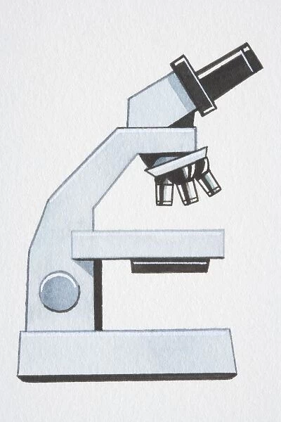 Illustration, microscope, side view