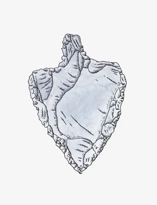 Framed Print : Illustration of Middle Paleolithic Aterian nosed point tool Framed Print : Illustration of Middle Paleolithic Aterian nosed point tool