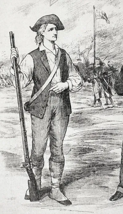 Framed Print : Illustration of a Minute Man Of The Revolutionary War Framed Print : Illustration of a Minute Man Of The Revolutionary War
