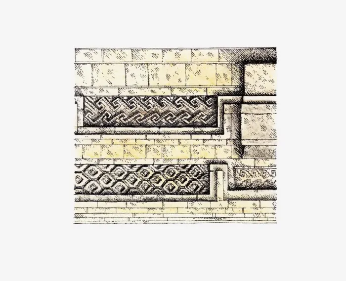 Framed Print : Illustration of Mixtec stonework, Mitla, Mexico, BC Framed Print : Illustration of Mixtec stonework, Mitla, Mexico, BC