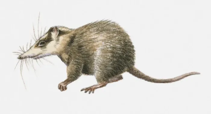 Framed Print : Illustration of Moonrat (Echinosorex gymnura), native to Borneo