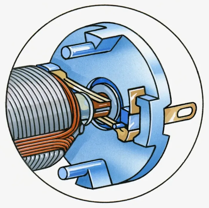 Framed Print : Illustration of multipole electric motor with metal magnetic strips and commutator Framed Print : Illustration of multipole electric motor with metal magnetic strips and commutator