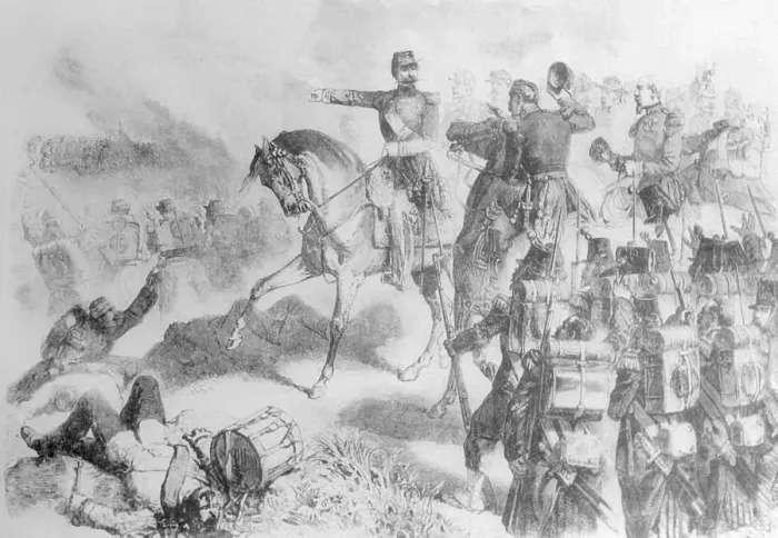 Framed Print : Illustration of Napoleon at the Battle of Solferino Framed Print : Illustration of Napoleon at the Battle of Solferino