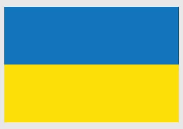 Illustration of national flag and civil state ensign of Ukraine, with two equally sized horizontal blue and yellow bands on field