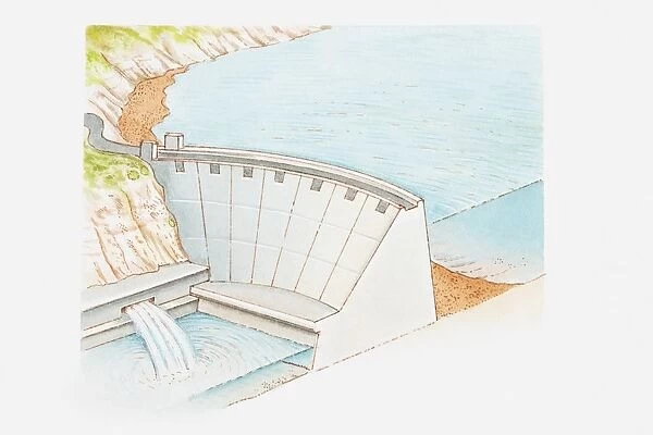 Illustration of of a dam