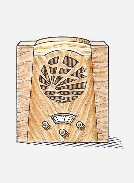 Illustration of an old-fashioned radio