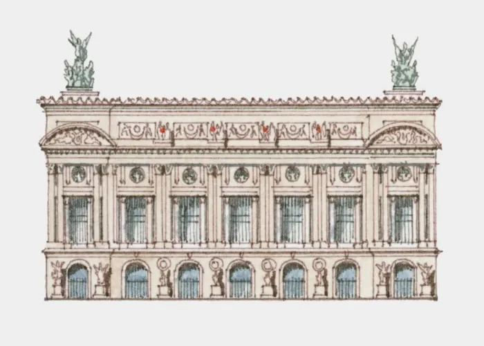 Framed Print : Illustration of Opera de Paris, France Framed Print : Illustration of Opera de Paris, France