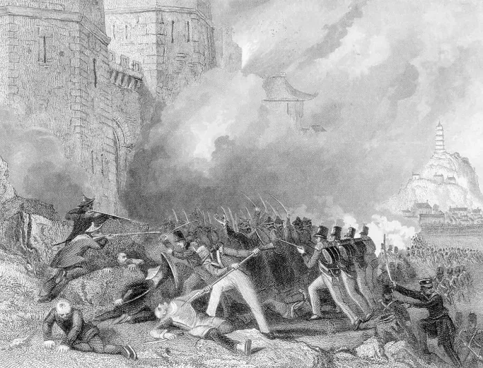 Framed Print : Illustration Of Opium War Battle Framed Print : Illustration Of Opium War Battle