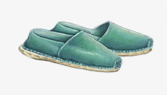 Framed Print : Illustration of a pair of green espadrilles Framed Print : Illustration of a pair of green espadrilles