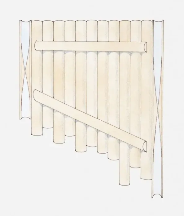 Framed Print : Illustration of a pan flute Framed Print : Illustration of a pan flute