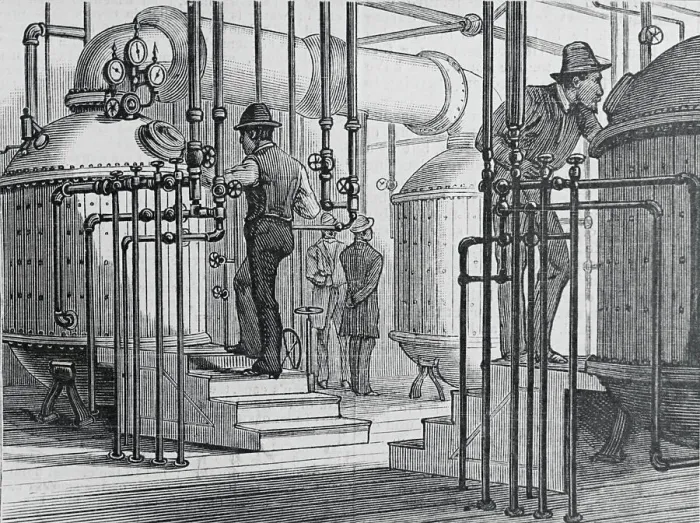 Framed Print : Illustration of a Pan Room at Borden's Factory Framed Print : Illustration of a Pan Room at Borden's Factory