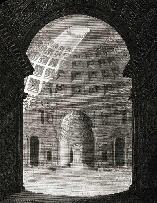 Framed Print : Illustration Of The Pantheon Interior Framed Print : Illustration Of The Pantheon Interior