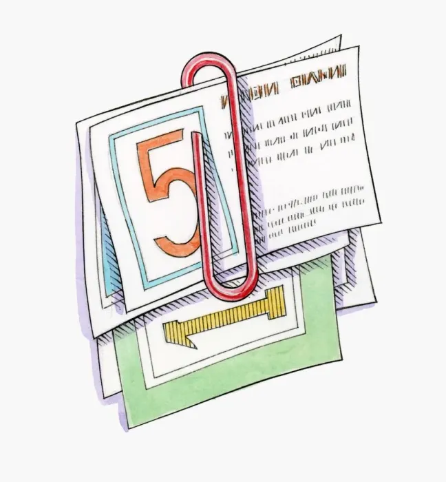 Framed Print : Illustration of paperclip and food coupons