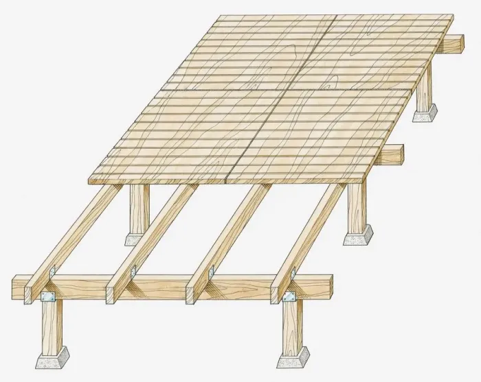 Framed Print : Illustration of partly laid wooden decking Framed Print : Illustration of partly laid wooden decking