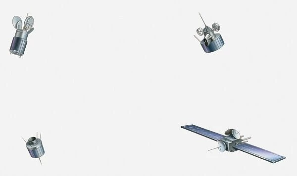 Illustration of parts of a satellite