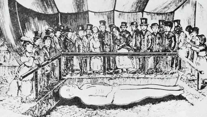 Framed Print : Illustration of People Observing the Cardiff Giant Framed Print : Illustration of People Observing the Cardiff Giant