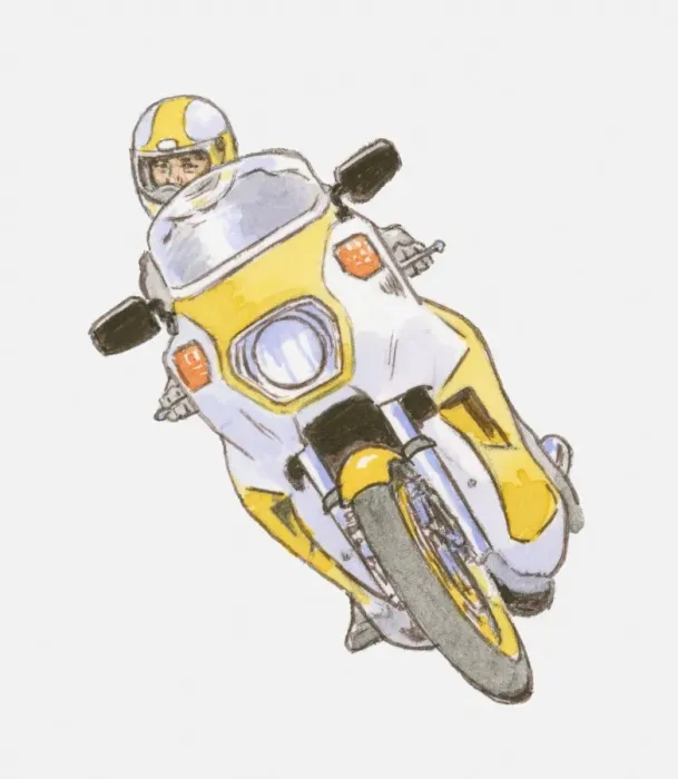 Framed Print : Illustration of person riding motorbike Framed Print : Illustration of person riding motorbike