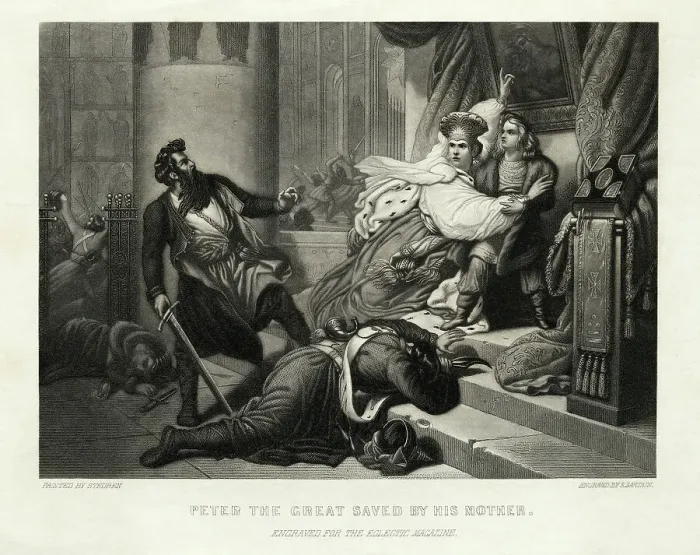 Framed Print : Illustration of Peter the Great Saved by His Mother Framed Print : Illustration of Peter the Great Saved by His Mother
