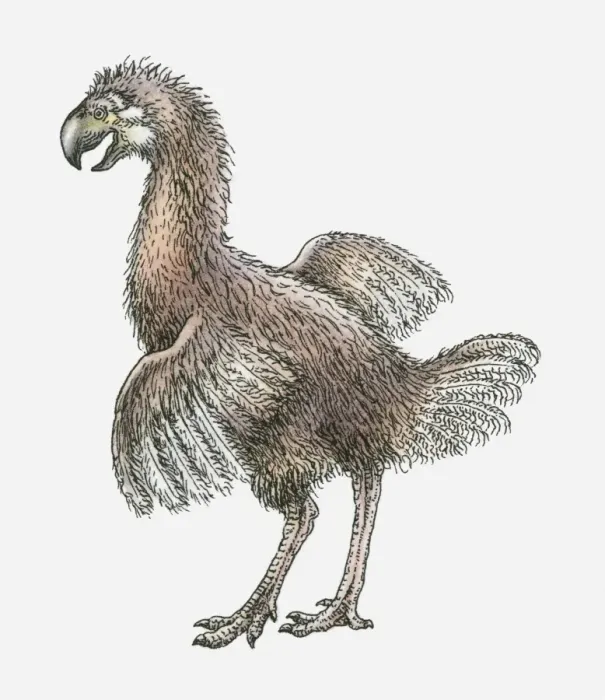 Framed Print : Illustration of a Phorusrhacus, a flightless bird, Early Miocene period Framed Print : Illustration of a Phorusrhacus, a flightless bird, Early Miocene period