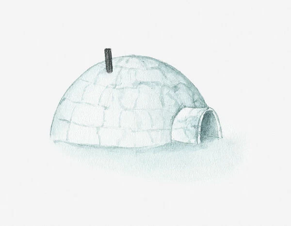 Illustration of pipe on top of igloo