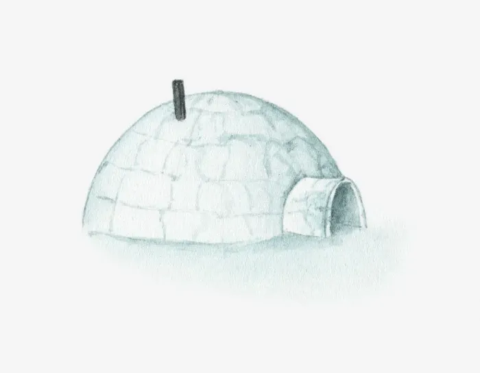 Framed Print : Illustration of pipe on top of igloo Framed Print : Illustration of pipe on top of igloo