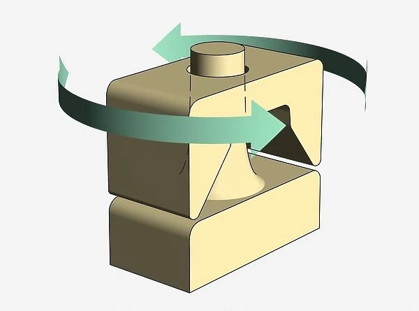 Illustration, pivot joint, arrows indicating possible directions of movement