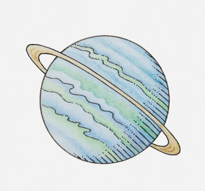 Framed Print : Illustration of planet with ring Framed Print : Illustration of planet with ring