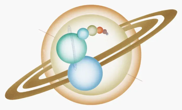 Framed Print : Illustration of the planets of the solar system shown with their relative sizes Framed Print : Illustration of the planets of the solar system shown with their relative sizes