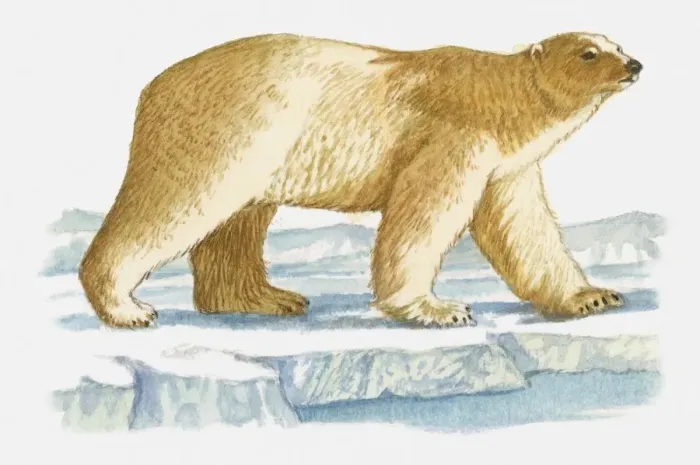 Framed Print : Illustration of Polar Bear (Ursus maritimus) walking on ice Framed Print : Illustration of Polar Bear (Ursus maritimus) walking on ice