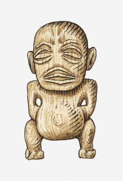 Framed Print : Illustration of Polynesian figurine
