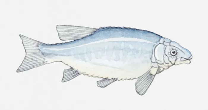 Framed Print : Illustration of a prehistoric fish Framed Print : Illustration of a prehistoric fish