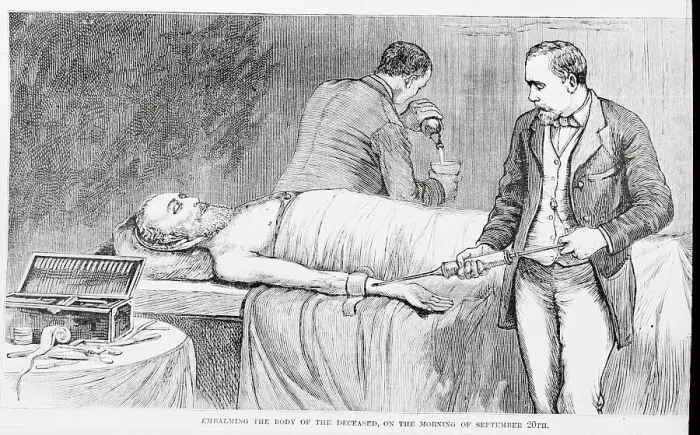 Framed Print : Illustration of President Garfield Lying in Morgue Framed Print : Illustration of President Garfield Lying in Morgue