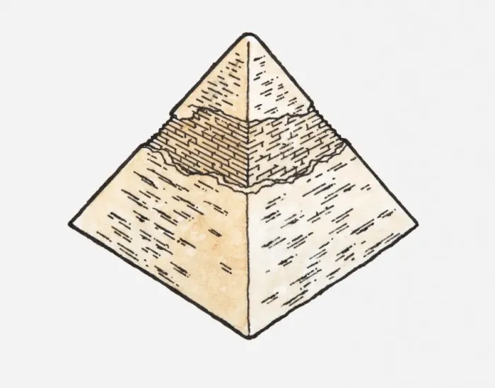 Framed Print : Illustration of a pyramid with some damage to the bricks Framed Print : Illustration of a pyramid with some damage to the bricks