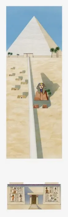Framed Print : Illustration of the Pyramids of Gisa and the Sphinx in Ancient Egyptian times Framed Print : Illustration of the Pyramids of Gisa and the Sphinx in Ancient Egyptian times