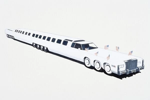Illustration of record breaking stretch limousine