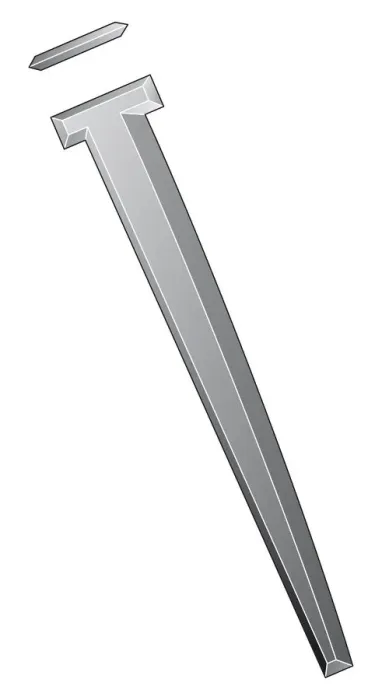 Framed Print : Illustration of rectangular cut floor brad with L-shaped head Framed Print : Illustration of rectangular cut floor brad with L-shaped head