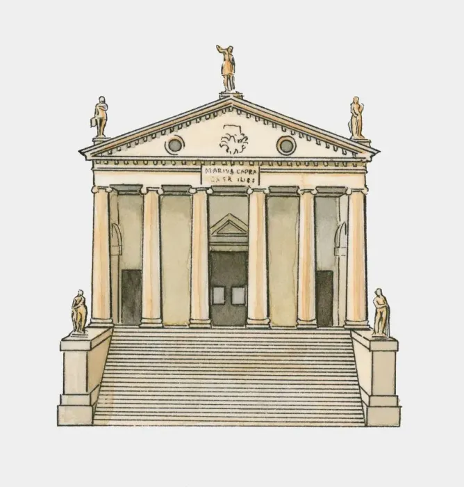 Framed Print : Illustration of renaissance portico Framed Print : Illustration of renaissance portico