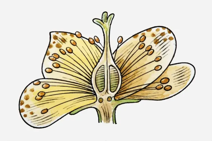 Framed Print : Illustration of reproductive structure of a flower Framed Print : Illustration of reproductive structure of a flower