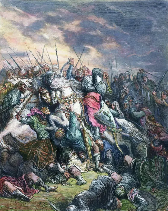 Framed Print : Illustration of Richard the Lionhearted & Troops in Battle Framed Print : Illustration of Richard the Lionhearted & Troops in Battle